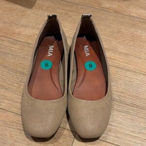 MIA Women's Taupe Slip-On Ballet Flats